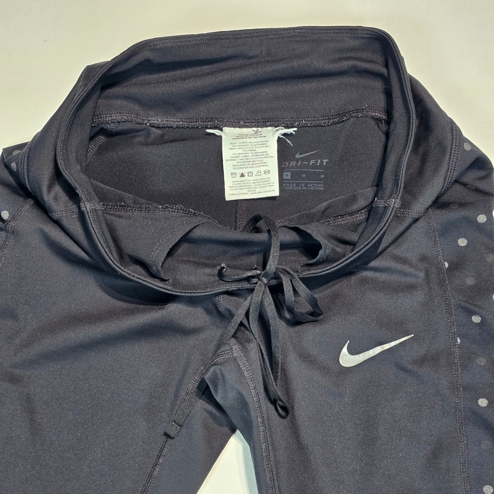 Nike Dri-FIT Womens Black Reflective Polka Dot Running Leggings CJ5567-10 Size M - Picture 3 of 16
